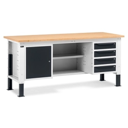 vendita online Banco work up 2007 piano multiplex mm.2000x750x732/1107h - grigio ral7035+ral7016 Banchi da lavoro Fami